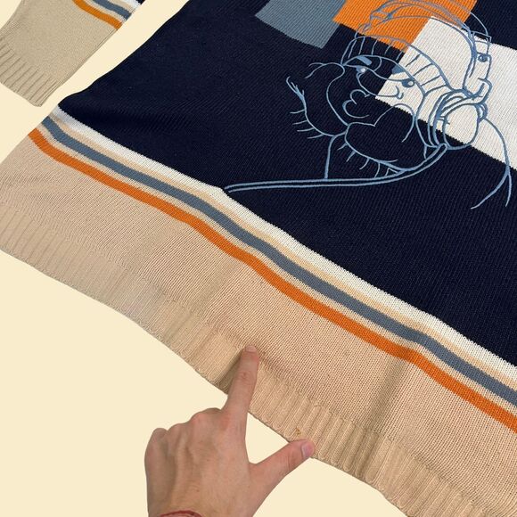 Vintage Y2K Southpole sweater, size L blue/beige spellout logo 2000s sweatshirt - Picture 7 of 10